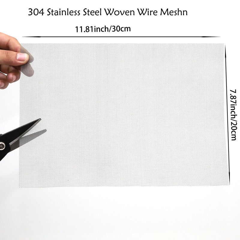 YZTOOM شبكة سلكية من الفولاذ المقاوم للصدأ 304، شبكة منسوجة 30 مش SS304، 2 قطعة 8"x11.8" (20 * 30 سم) ورقة شبكة سلكية منسوجة لشاشة النافذة، شبكة فلتر، فتحة هواء، مشاريع DIY، قفص، حديقة، مشروع سقف - Image 2